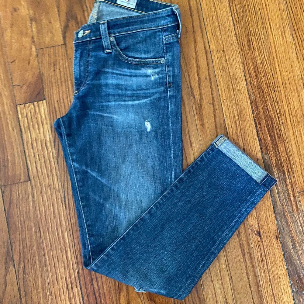 AG distressed skinny jean, Size: 26, Color: distressed blue